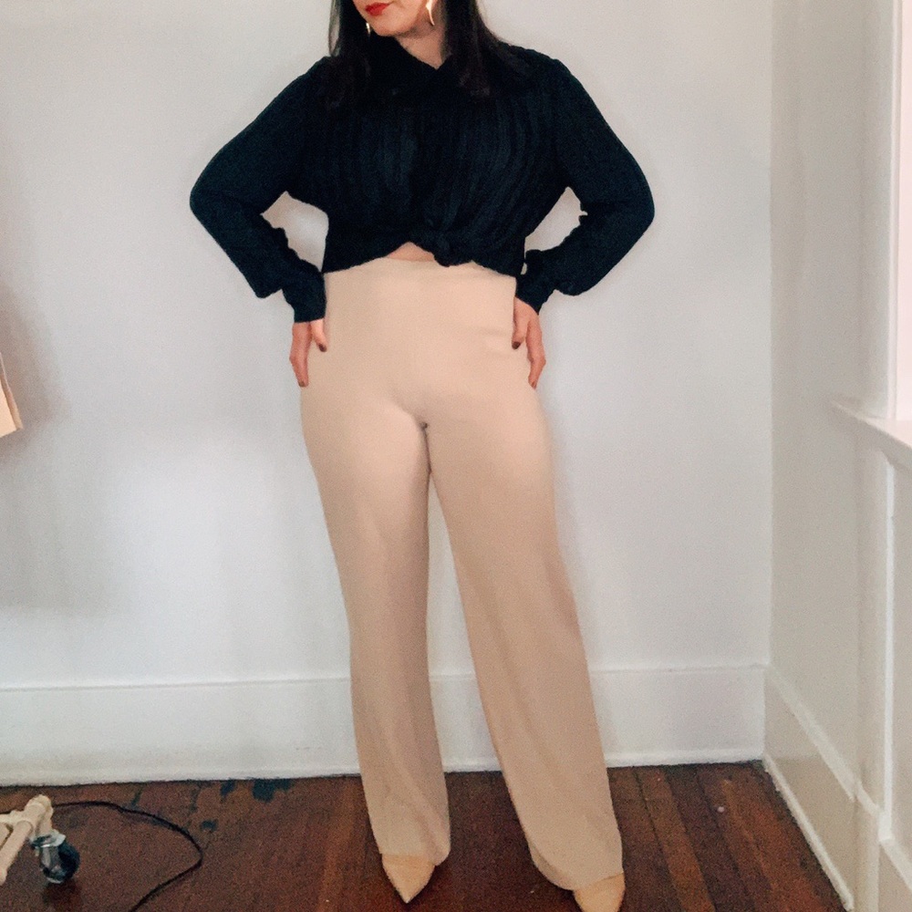 Max Mara Cream Tan Trousers